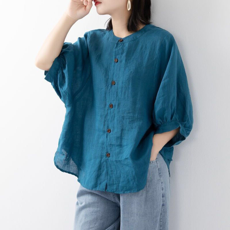 Cotton and linen shirt women's - Korean Lifestyle review and price